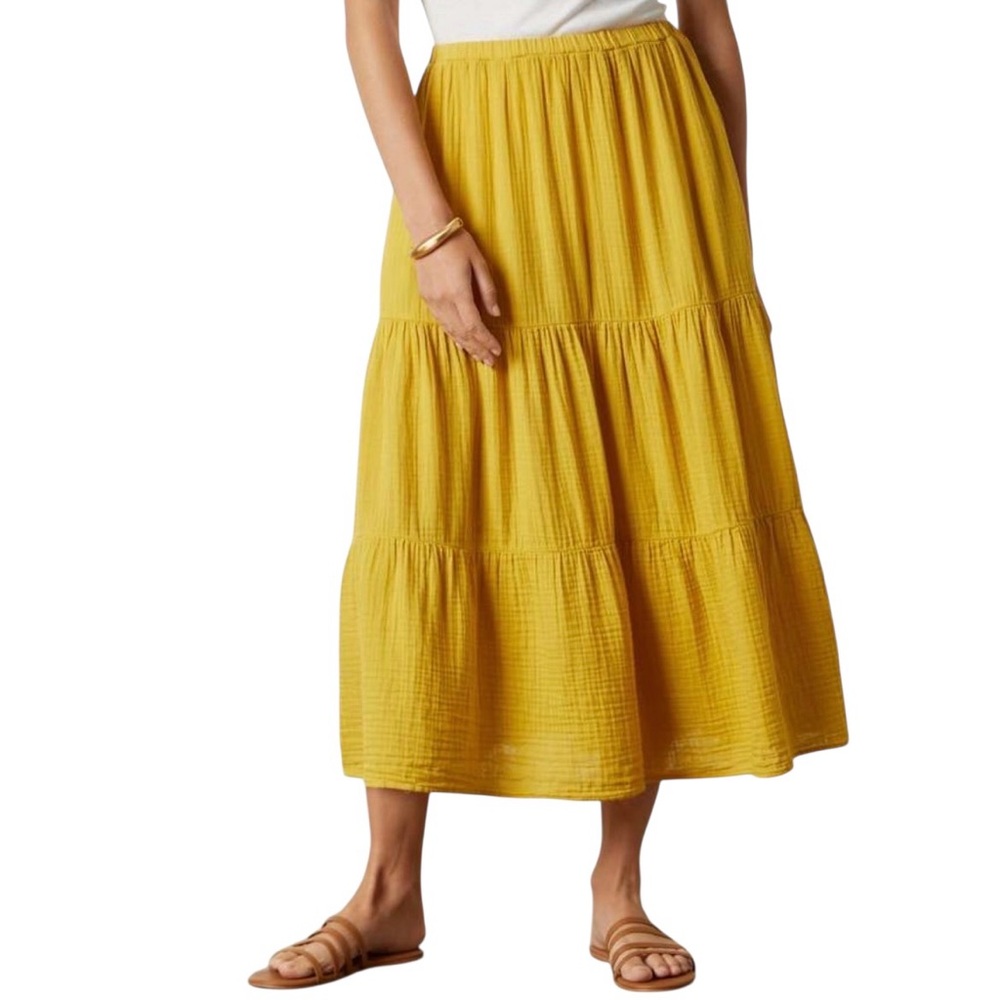 Velvet Graham & Spencer gauzy a-line tiered midi skirt XS excellent condition
